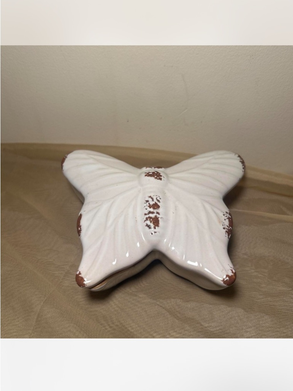 Rustic style butterfly trinket box